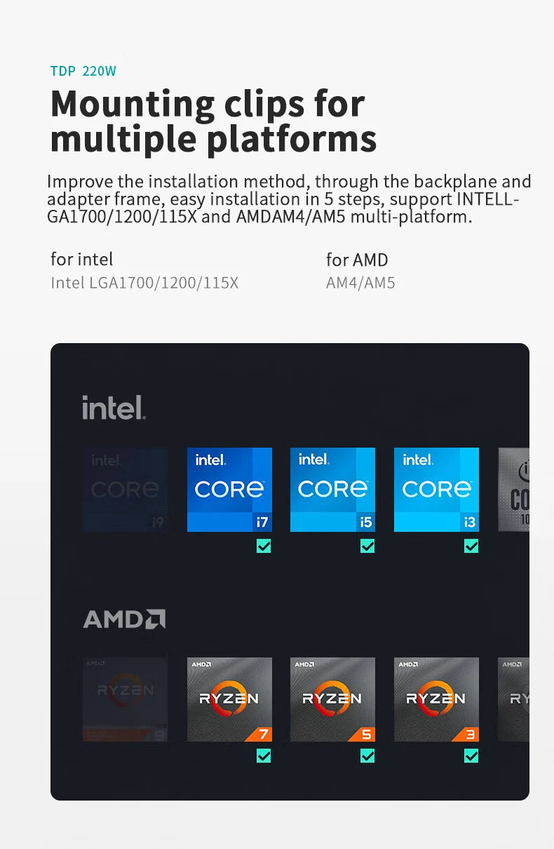 Cooler DEEPCOOL AG400 ARGB – Air Cooler com 4 Heat Pipes, PWM Silencioso, TDP 220W, Compatível com Intel LGA 1700/1200/115X e AMD AM4/AM5