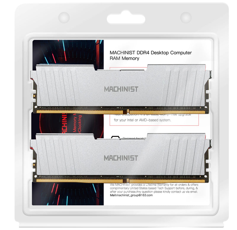 MACHINIST Memória DDR4 8GB / 16GB – 2133MHz / 2666MHz / 3200MHz com Dissipador de Calor | RAM DIMM para Desktop Compatível com Todas as Placas-Mãe