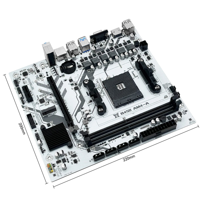 Placa-Mãe MACHINIST B450 AM4 – Suporte para Ryzen 5500/5600/5600G, DDR4 Dual Channel, M.2 NVME, Compatível com Processadores AMD