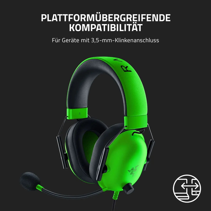 Razer BlackShark V2 X Headset Gamer com Fio – 7.1 Surround, Cancelamento de Ruído Passivo, Microfone Cardioide HyperClear
