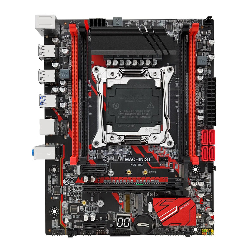 Placa-Mãe MACHINIST RS9 X99 – Suporte Xeon E5 V3/V4, LGA 2011-3, DDR4 Quad Channel, M.2 NVMe, PCI-E e SATA
