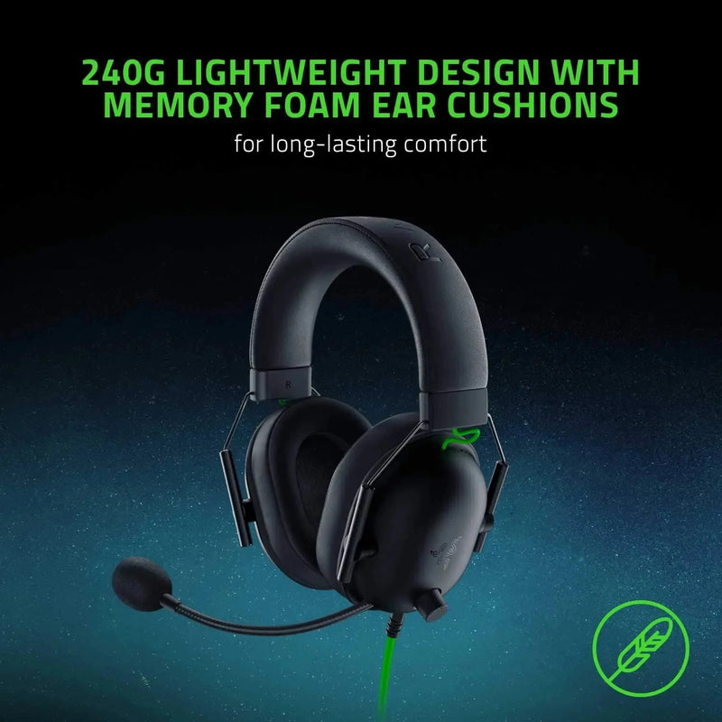 Razer BlackShark V2 X Headset Gamer com Fio – 7.1 Surround, Cancelamento de Ruído Passivo, Microfone Cardioide HyperClear
