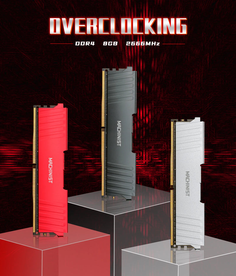 MACHINIST Memória DDR4 8GB / 16GB – 2133MHz / 2666MHz / 3200MHz com Dissipador de Calor | RAM DIMM para Desktop Compatível com Todas as Placas-Mãe