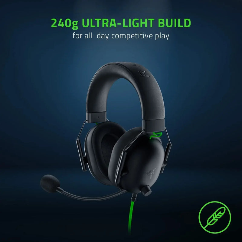 Razer BlackShark V2 X Headset Gamer com Fio – 7.1 Surround, Cancelamento de Ruído Passivo, Microfone Cardioide HyperClear