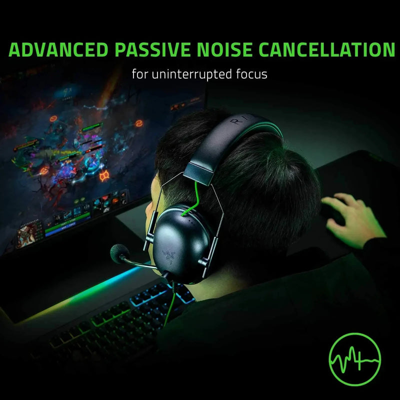 Razer BlackShark V2 X Headset Gamer com Fio – 7.1 Surround, Cancelamento de Ruído Passivo, Microfone Cardioide HyperClear
