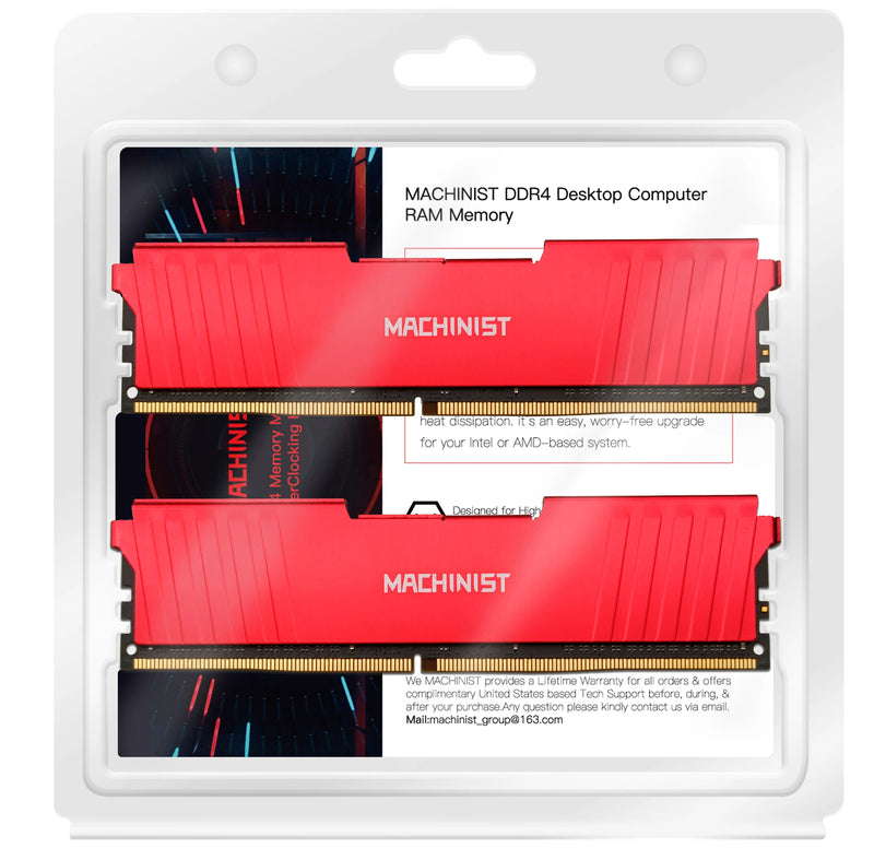 MACHINIST Memória DDR4 8GB / 16GB – 2133MHz / 2666MHz / 3200MHz com Dissipador de Calor | RAM DIMM para Desktop Compatível com Todas as Placas-Mãe