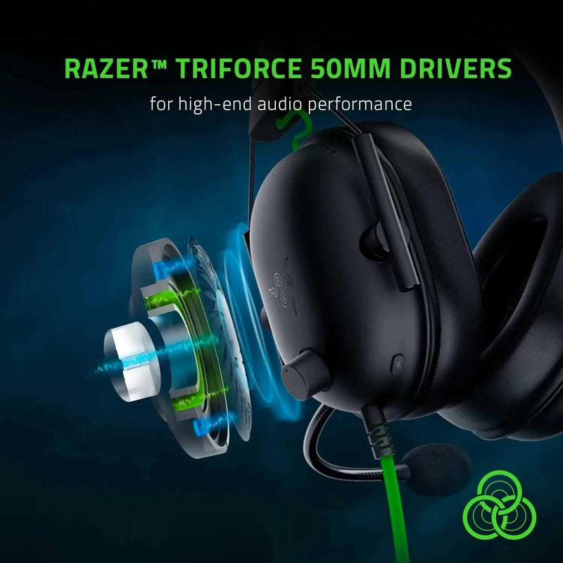 Razer BlackShark V2 X Headset Gamer com Fio – 7.1 Surround, Cancelamento de Ruído Passivo, Microfone Cardioide HyperClear