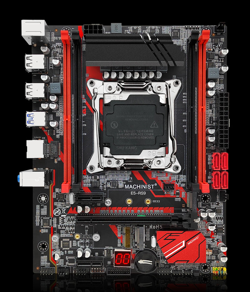 Placa-Mãe MACHINIST RS9 X99 – Suporte Xeon E5 V3/V4, LGA 2011-3, DDR4 Quad Channel, M.2 NVMe, PCI-E e SATA